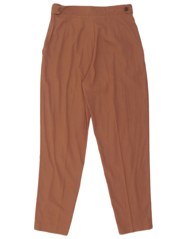 Calça casual feminina de cintura alta Benetton IT 46 grande W28 L29 marrom