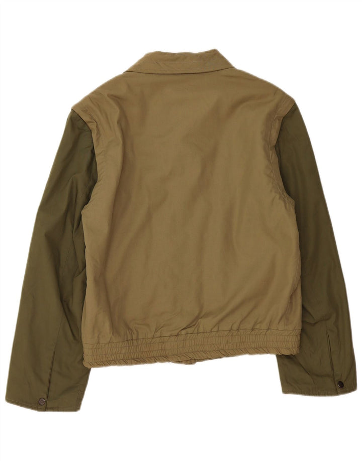 Jaqueta bomber feminina NINO DANIELI Reino Unido 16 grande bloco colorido cáqui