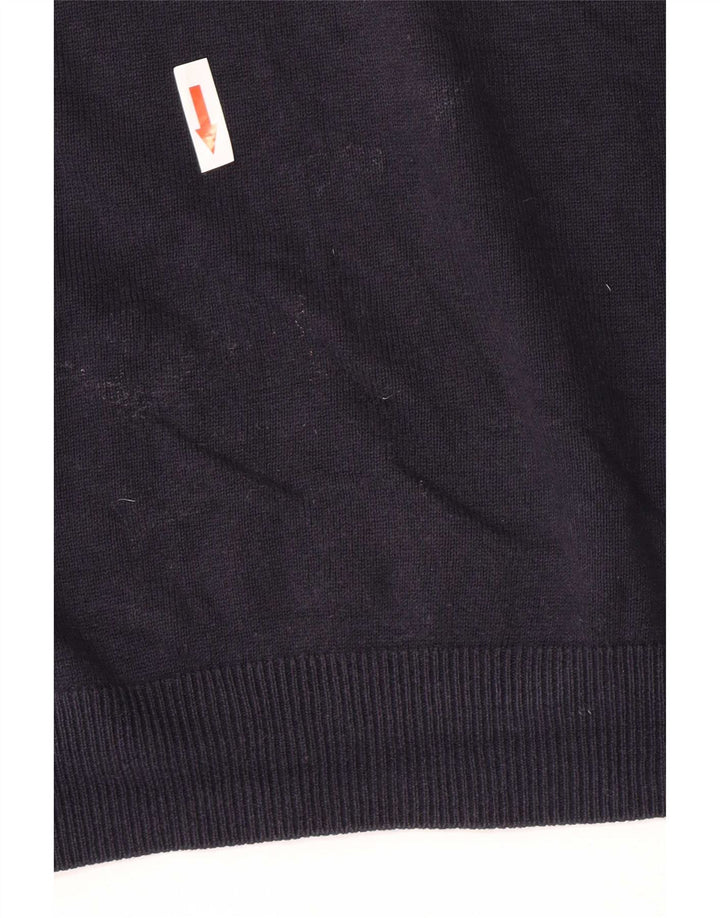 Suéter masculino Massimo Dutti com zíper e gola XL azul marinho