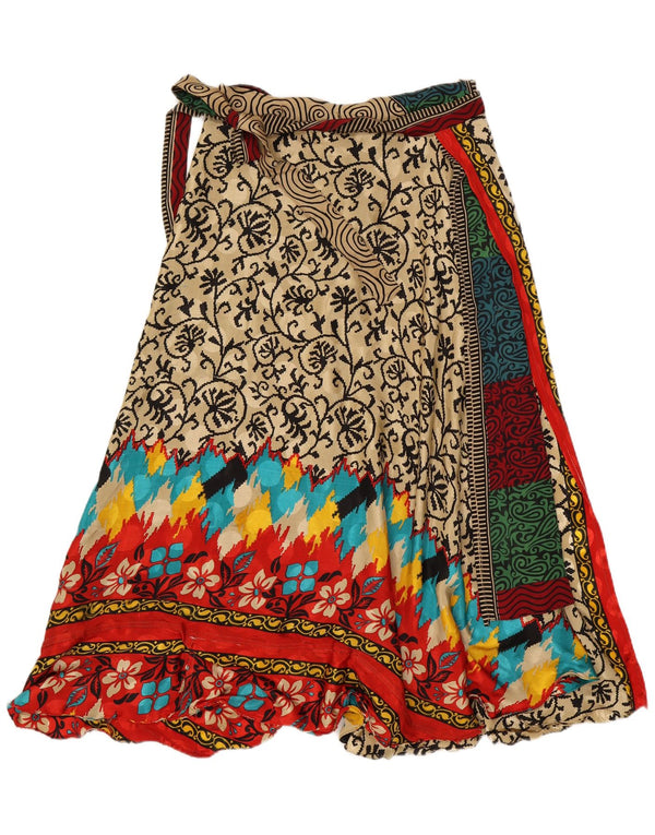 Saia feminina vintage W34 grande patchwork multicolorido