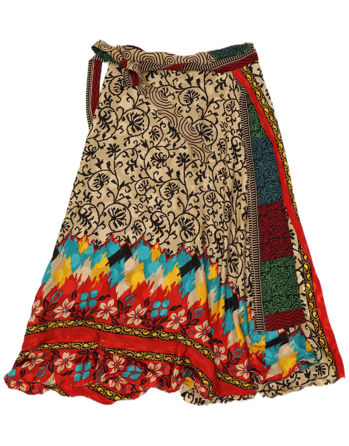 Saia feminina vintage W34 grande patchwork multicolorido
