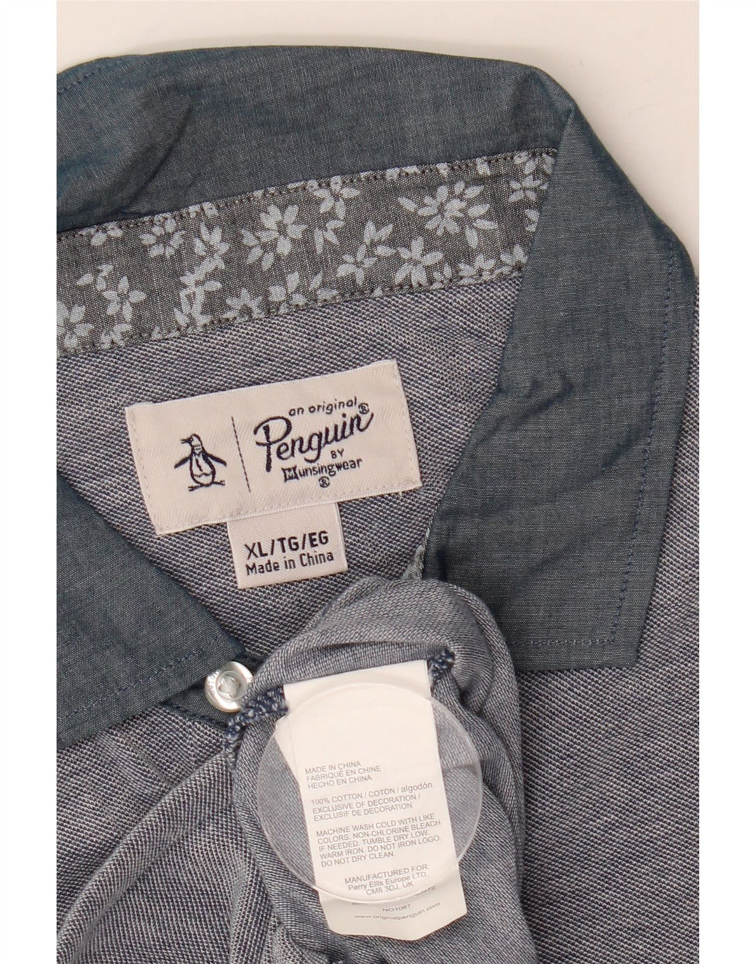 Camisa polo masculina Penguin XL algodão azul
