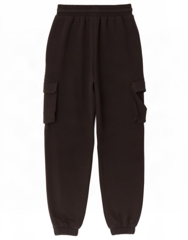 Calça esportiva feminina Zara Cargo Joggers Reino Unido 12 algodão preto médio
