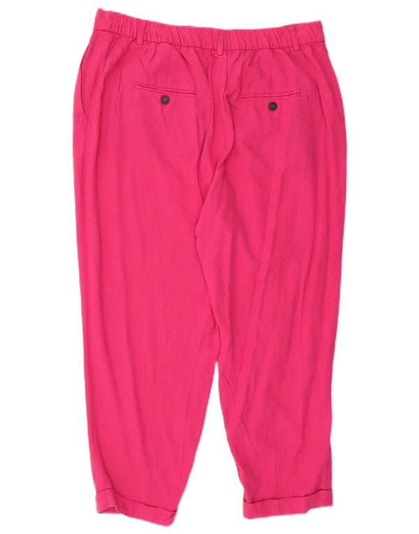Zara Calça capri feminina de cintura alta XL W36 L22 rosa