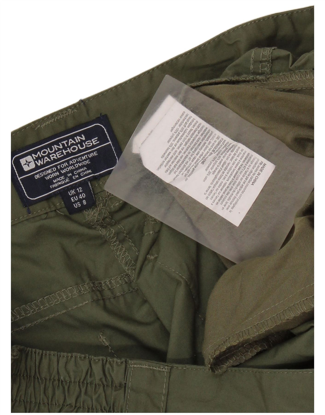 Mountain Warehouse Womens Chino Shorts UK 12 Médio W30 Khaki Poliéster