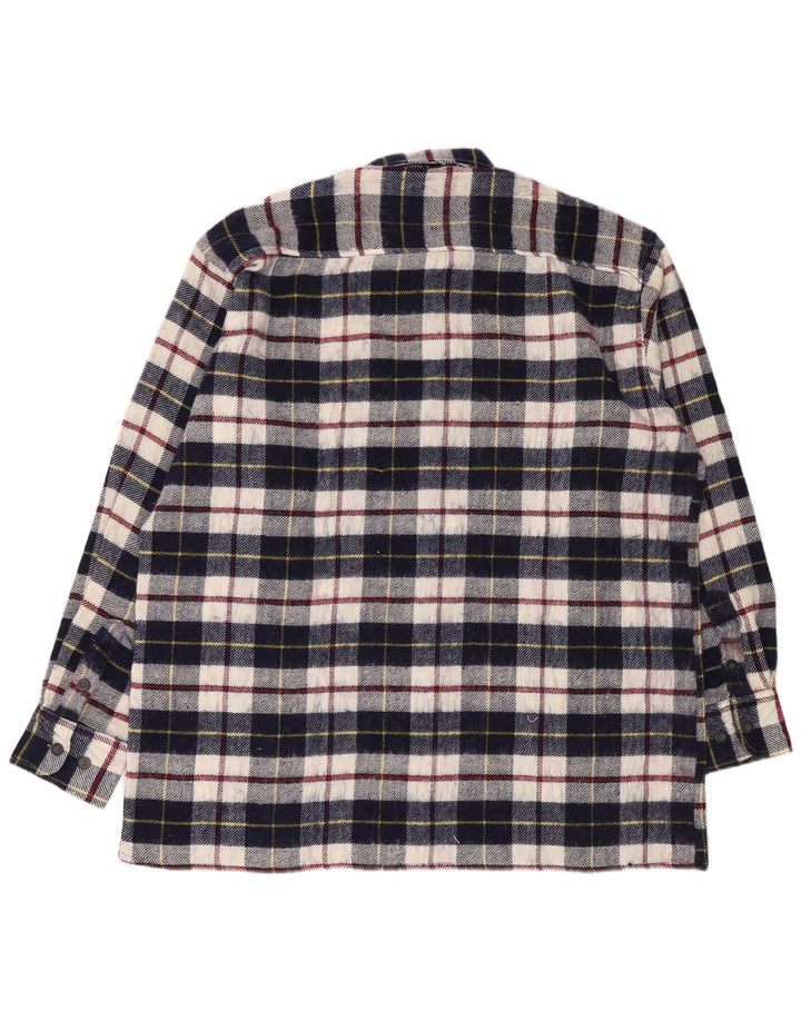 Camisa masculina de flanela Hanover tamanho 45/46 2XL azul marinho xadrez acrílico