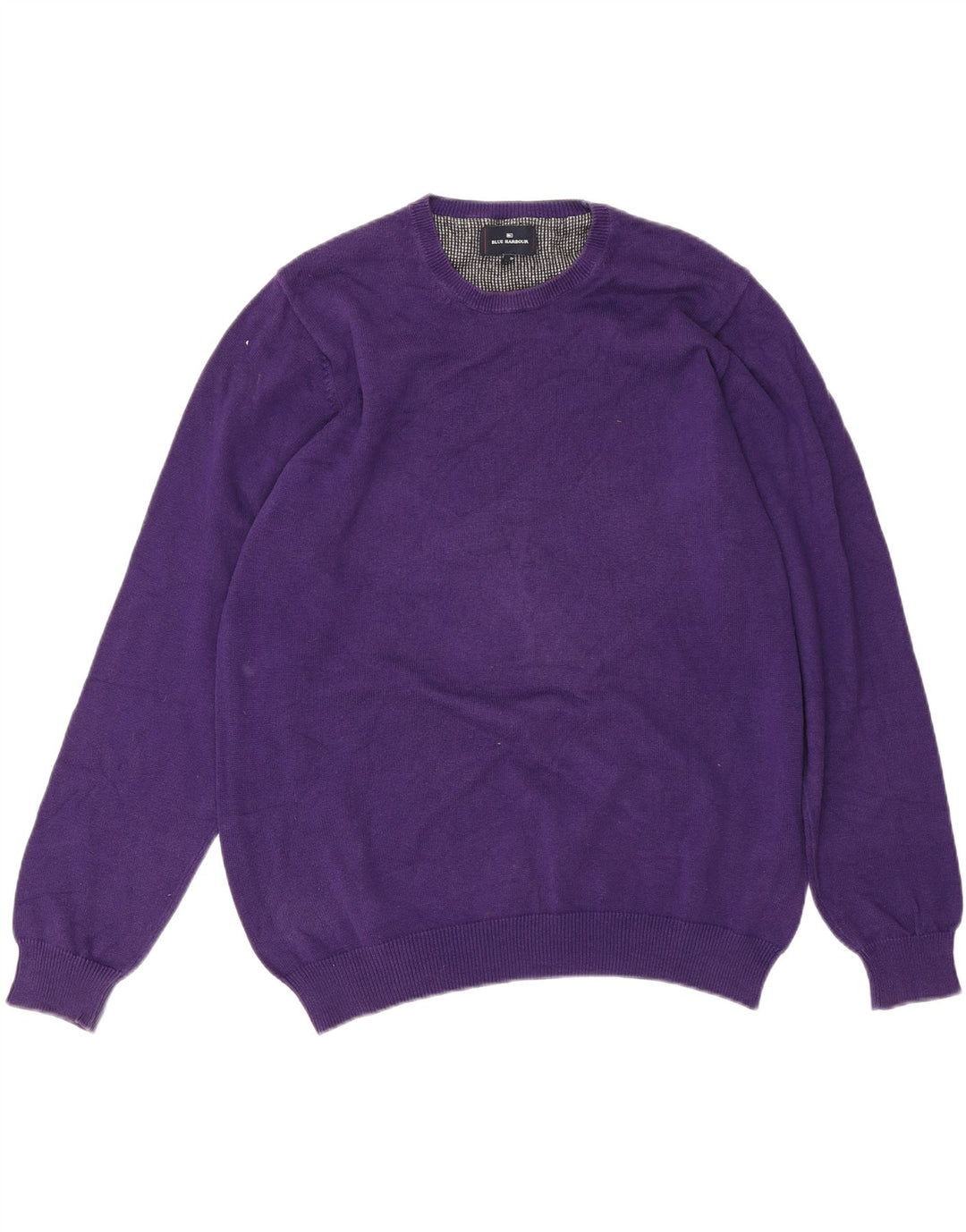 Suéter masculino Marks & Spencer Blue Harbor com gola redonda grande roxo