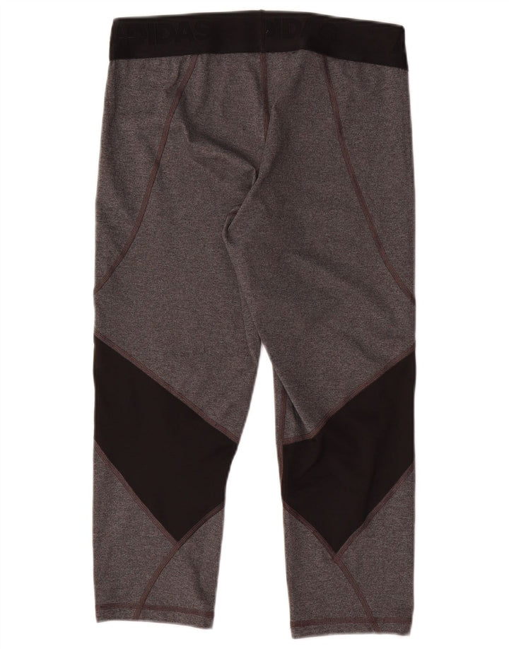 Adidas Womens Climacool Capri Leggings UK 12/14 Medium Grey Colourblock