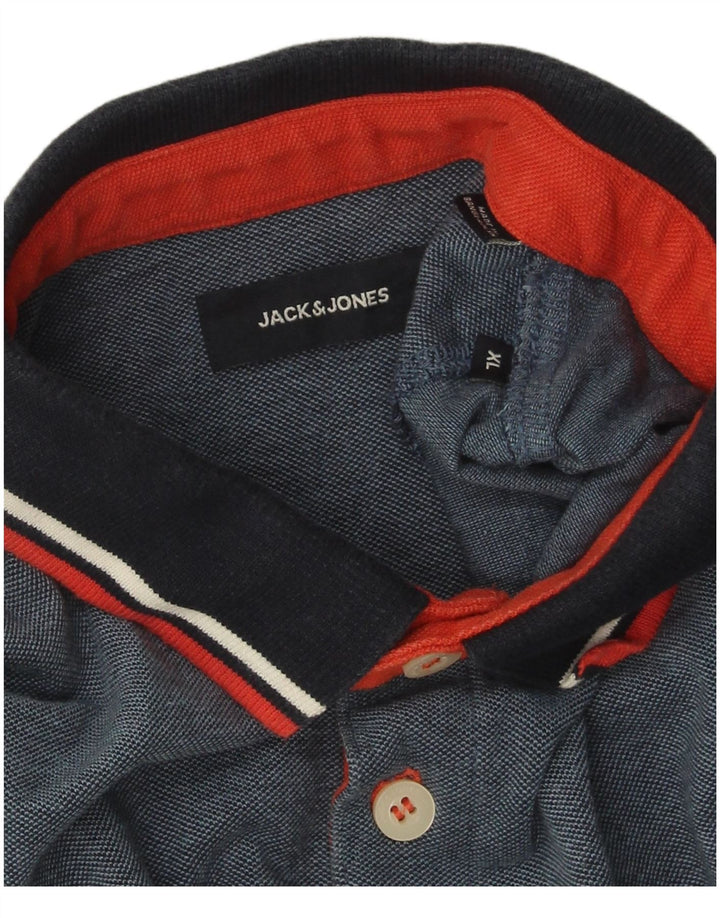 Camisa polo masculina Jack & Jones XL algodão azul