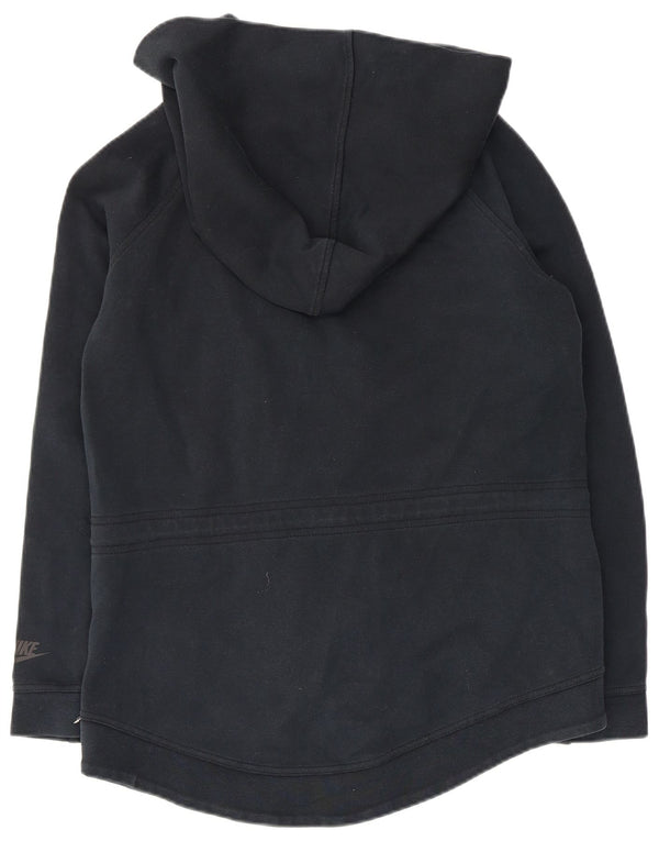 Suéter feminino Nike com capuz e zíper grande, Reino Unido 10, pequeno, azul marinho, algodão