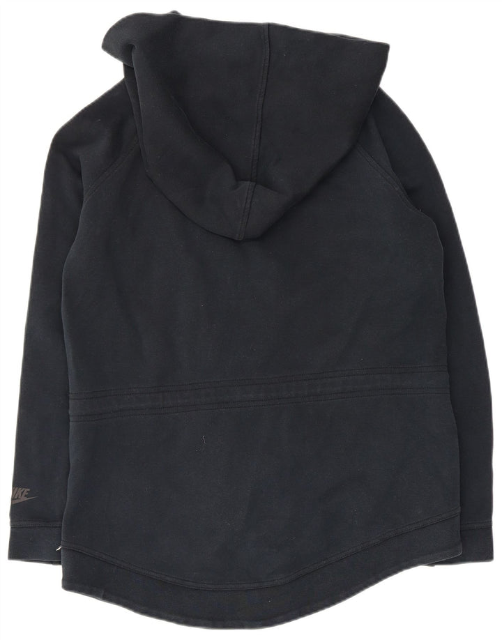 Suéter feminino Nike com capuz e zíper grande, Reino Unido 10, pequeno, azul marinho, algodão