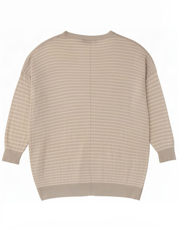 Suéter feminino Marks & Spencer com ajuste solto e gola canoa Reino Unido 12 cinza médio