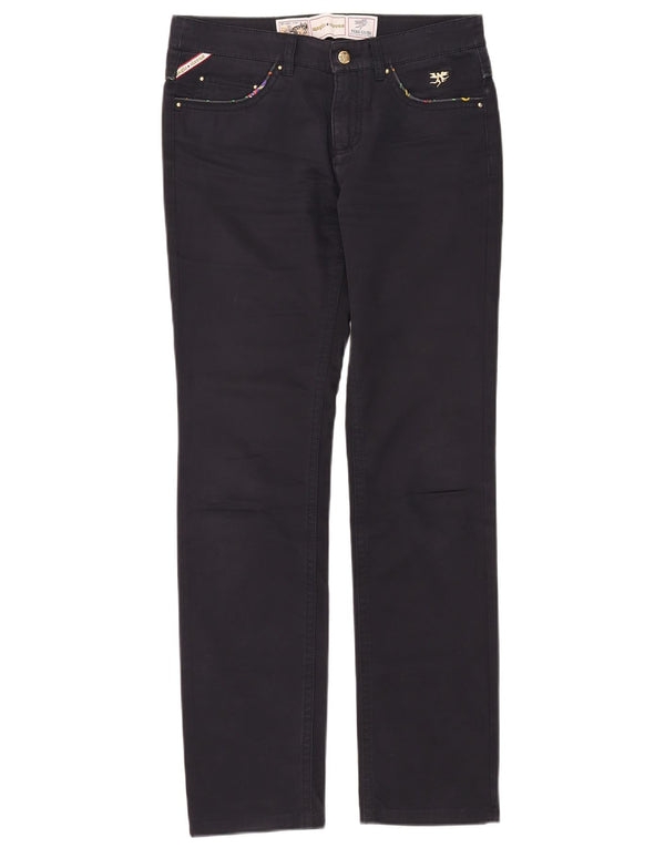 Calça feminina casual slim Piero Guidi W29 L31 algodão azul marinho