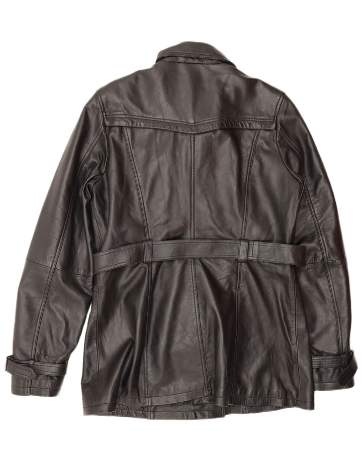 Jaqueta feminina CARRIE HOXTON com peito duplo Reino Unido 18 XL couro preto