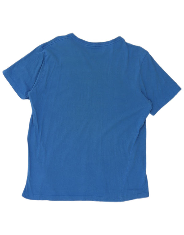 Camiseta feminina Puma de manga curta com estampa gráfica UK 16 grande algodão azul