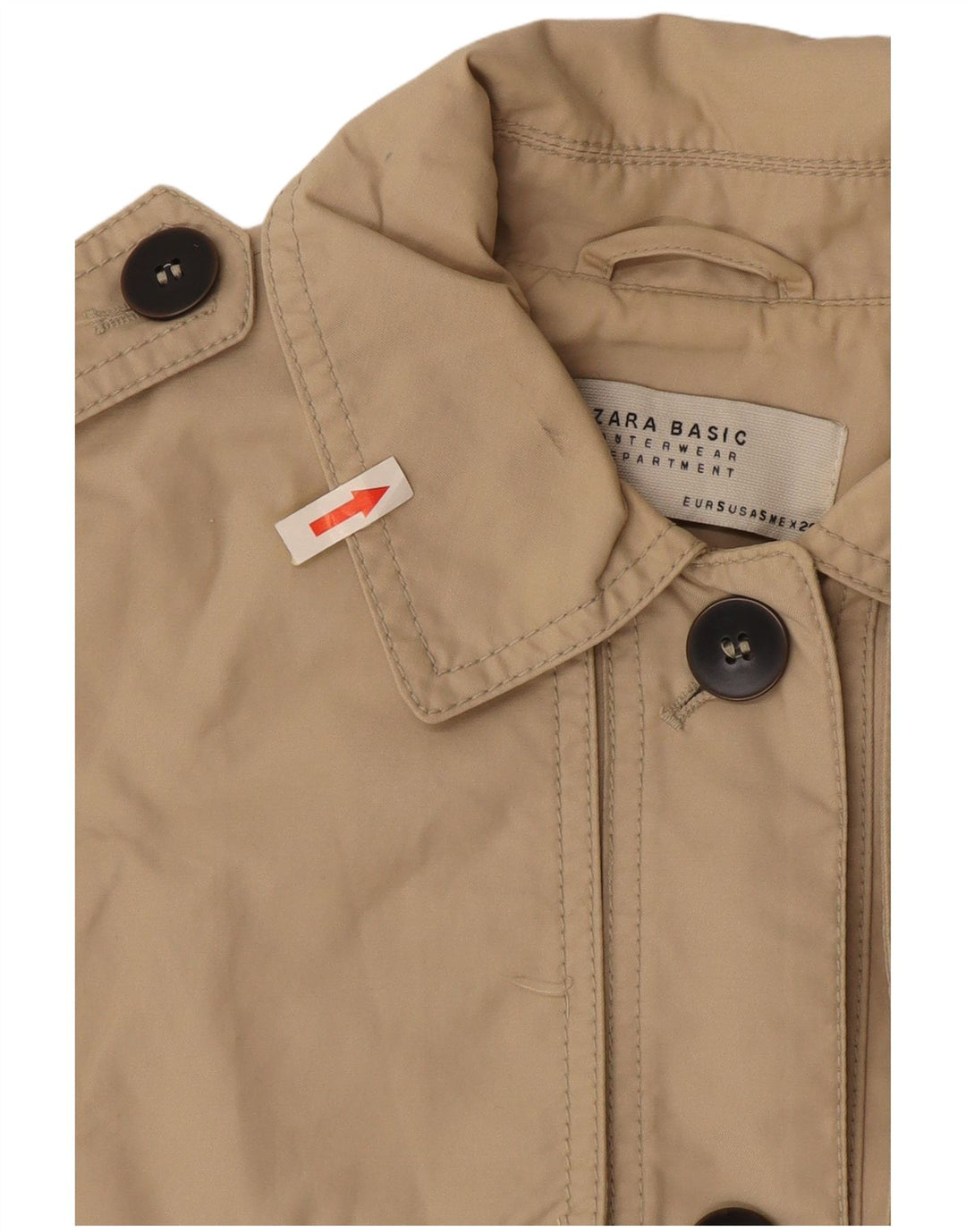Zara Womens Trench Coat UK 10 Pequeno Algodão Bege