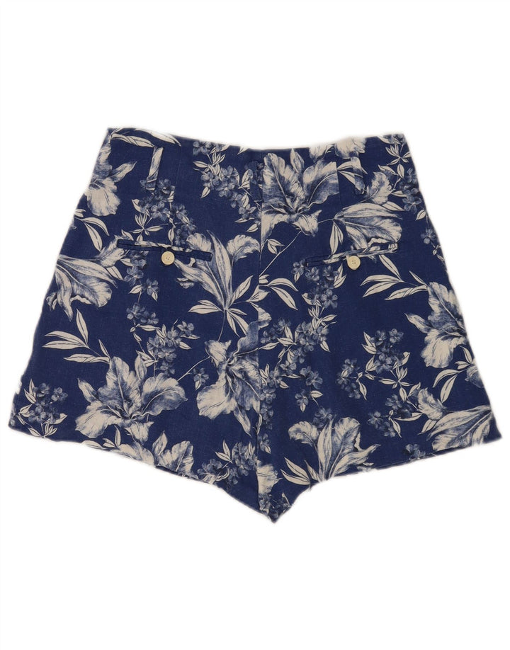 Calça feminina cintura alta Zara médio W28 azul floral