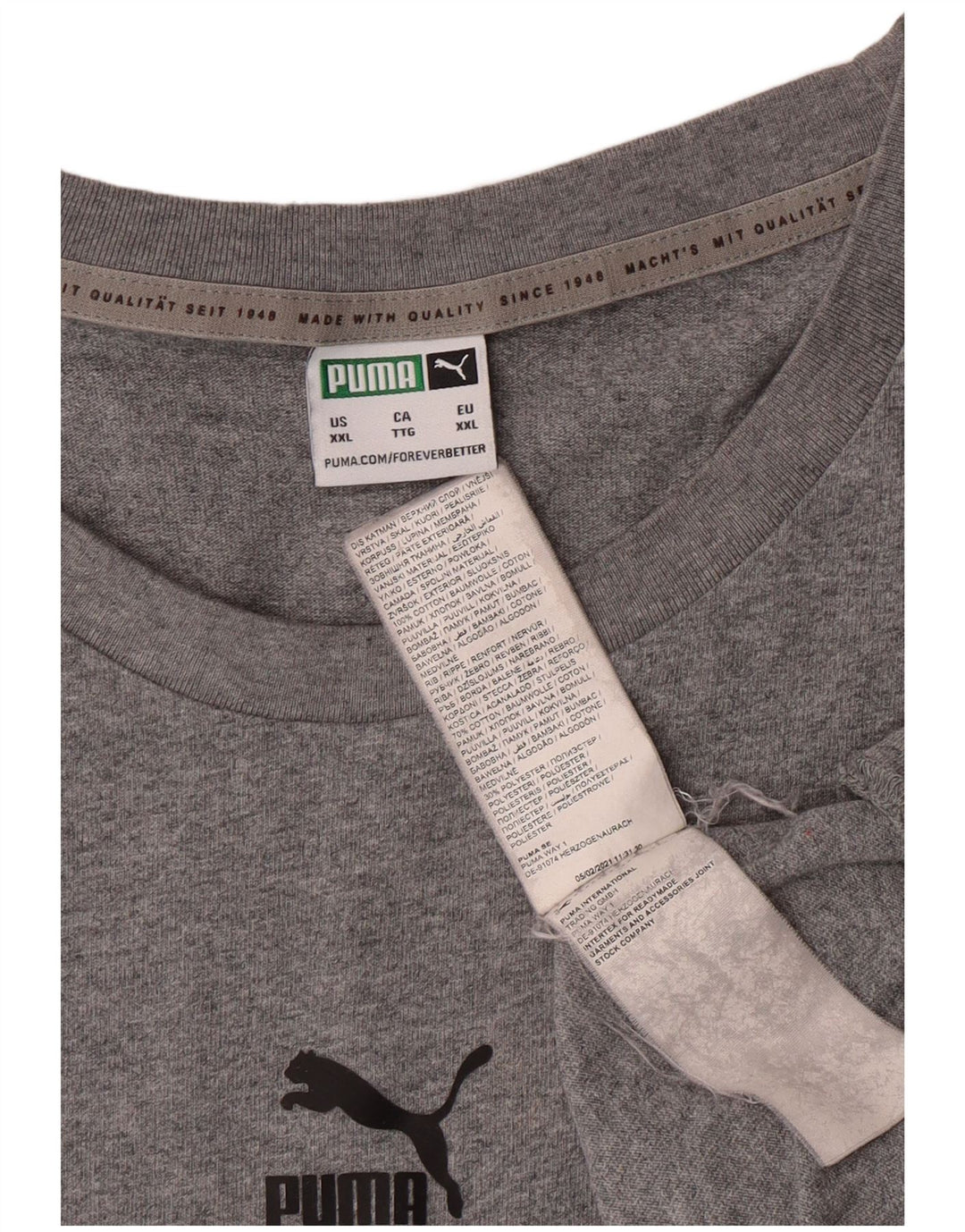 Camiseta masculina Puma Graphic 2XL algodão cinza