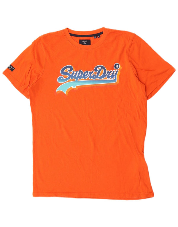 Superdry Mens Graphic T-Shirt Top Médio Algodão Laranja