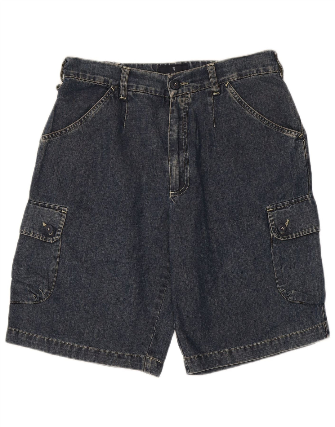 Trussardi Mens Cargo Denim Shorts IT 48 Médio W30 Azul Algodão