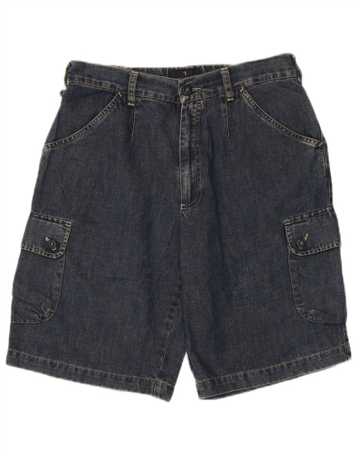 Trussardi Mens Cargo Denim Shorts IT 48 Médio W30 Azul Algodão