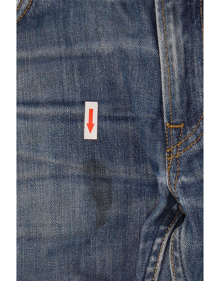 Lee Mens Zed Distressed Straight Jeans W32 L32 Azul Algodão
