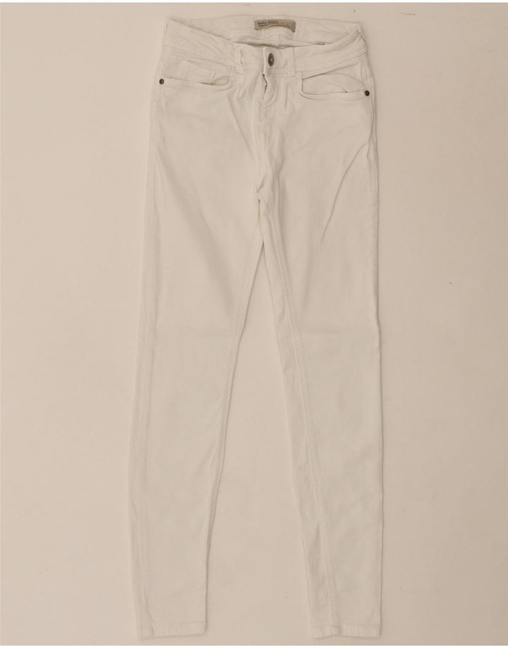 ZARA Womens Slim Jeans EU 36 XS W26 L28 White Cotton Vintage Zara and Second-Hand Zara from Messina Hembry 