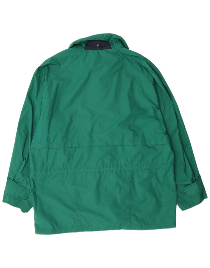 Jaqueta corta-vento masculina vintage UK 42 XL poliéster verde