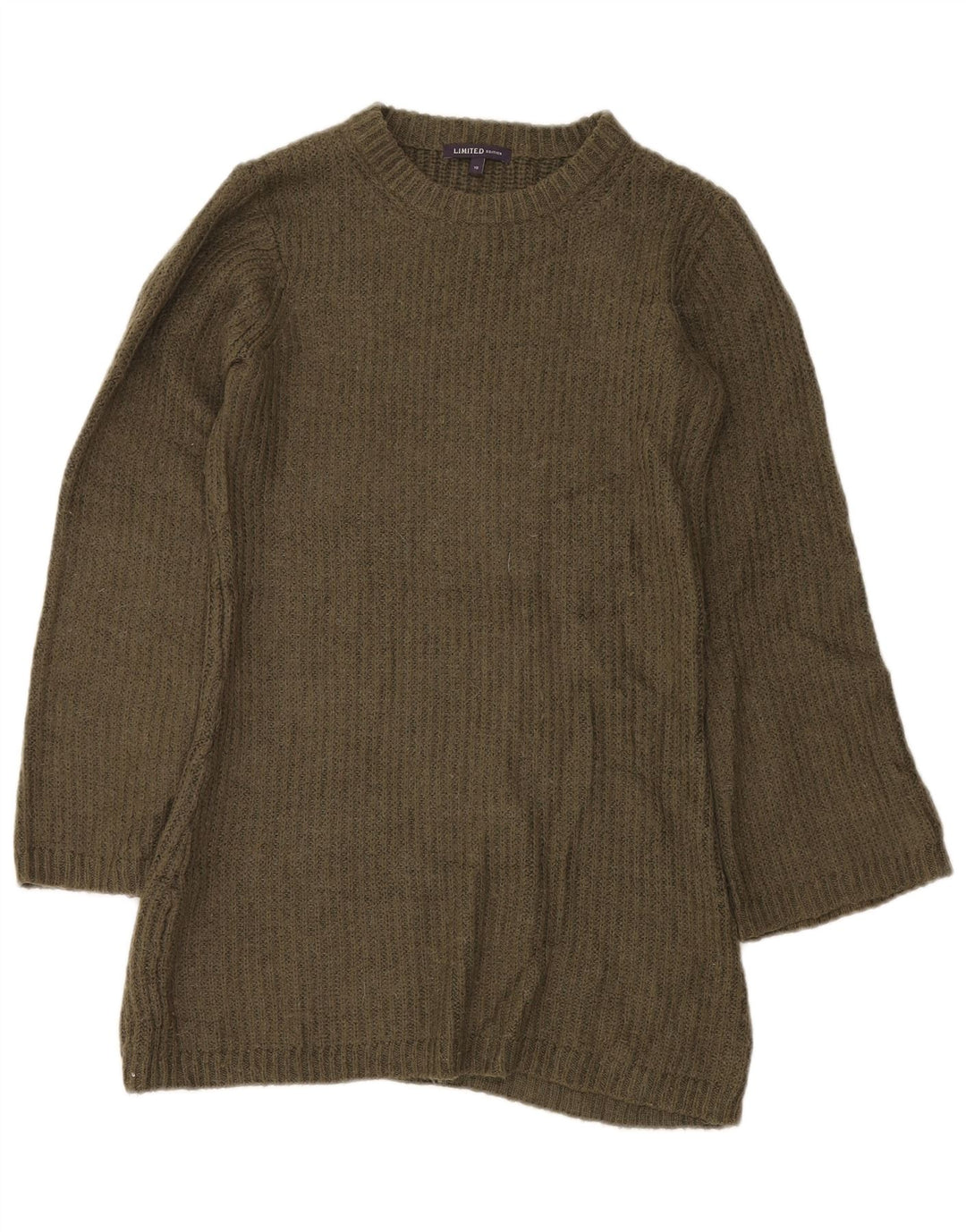 Suéter feminino Marks & Spencer com gola redonda Reino Unido 10 pequeno acrílico verde