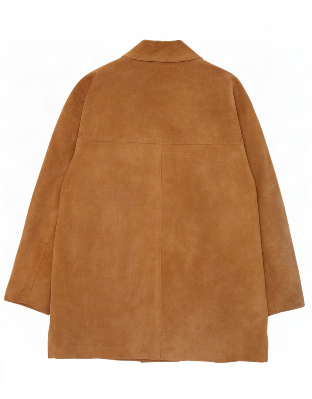 Sobretudo feminino vintage de camurça grande IT 42 couro bege médio