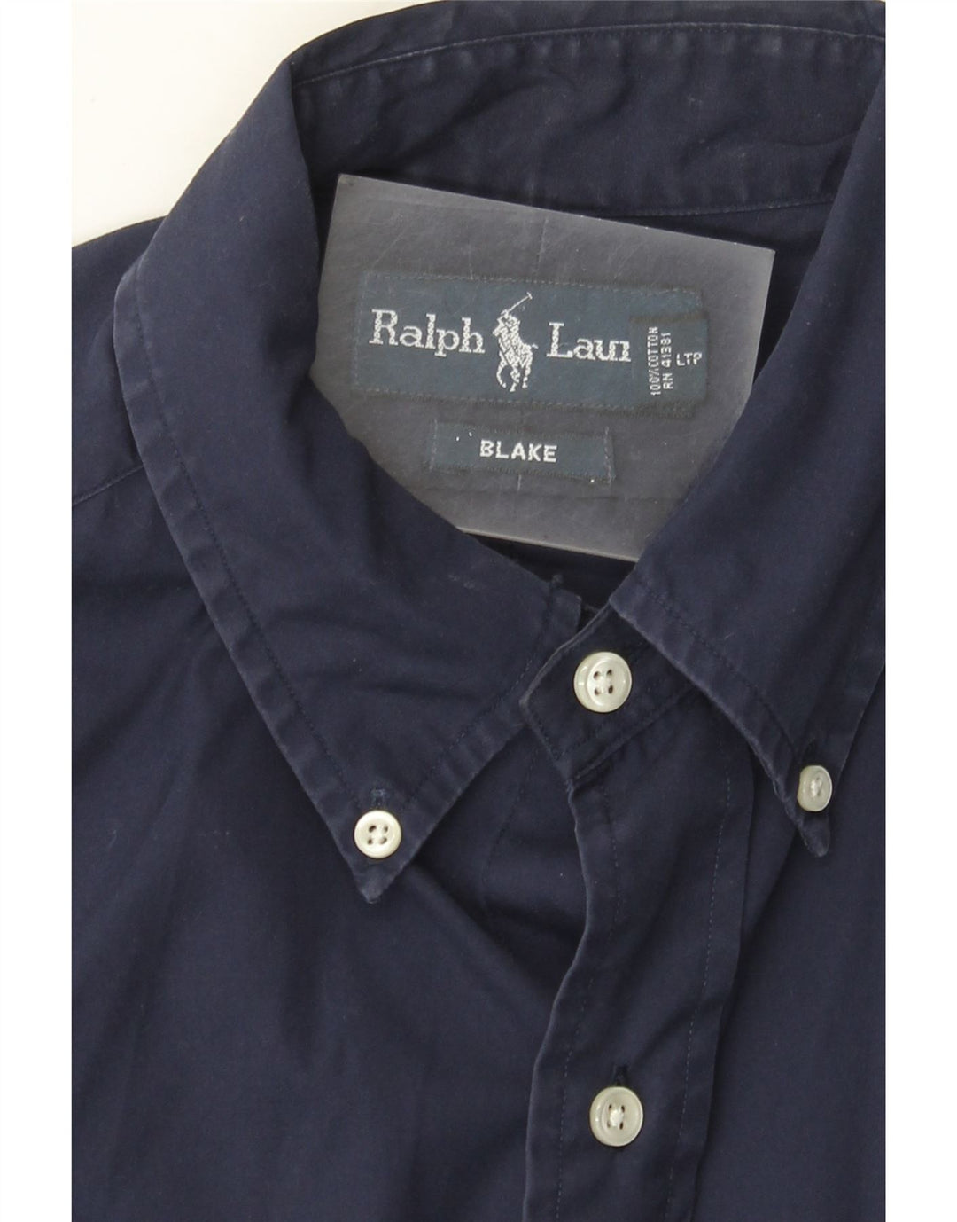 Ralph Lauren Camisa masculina Blake médio algodão azul marinho