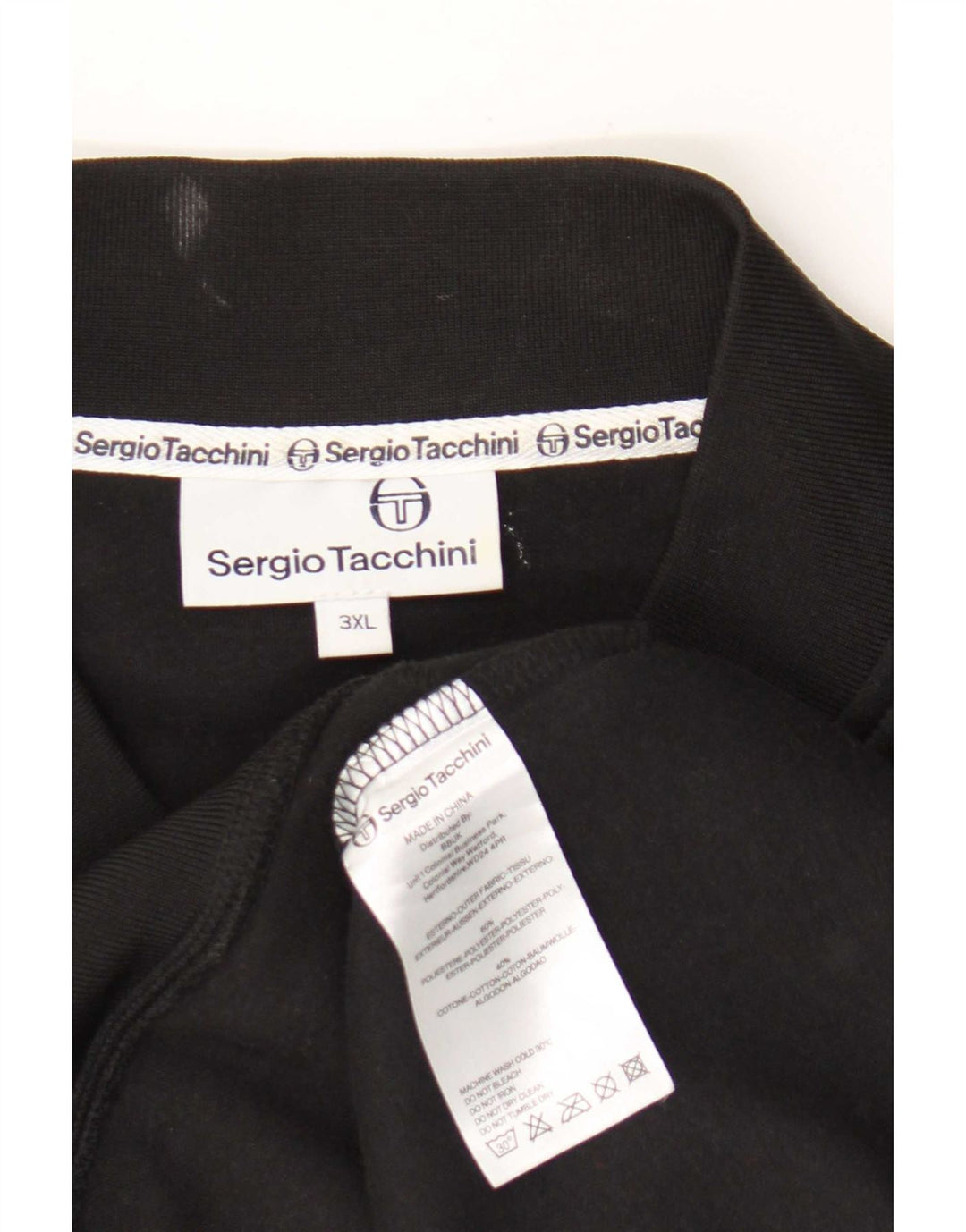 Sergio Tacchini Jaqueta masculina sem mangas com capuz 3XL poliéster preto
