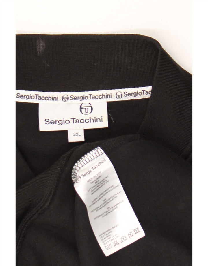 Sergio Tacchini Jaqueta masculina sem mangas com capuz 3XL poliéster preto