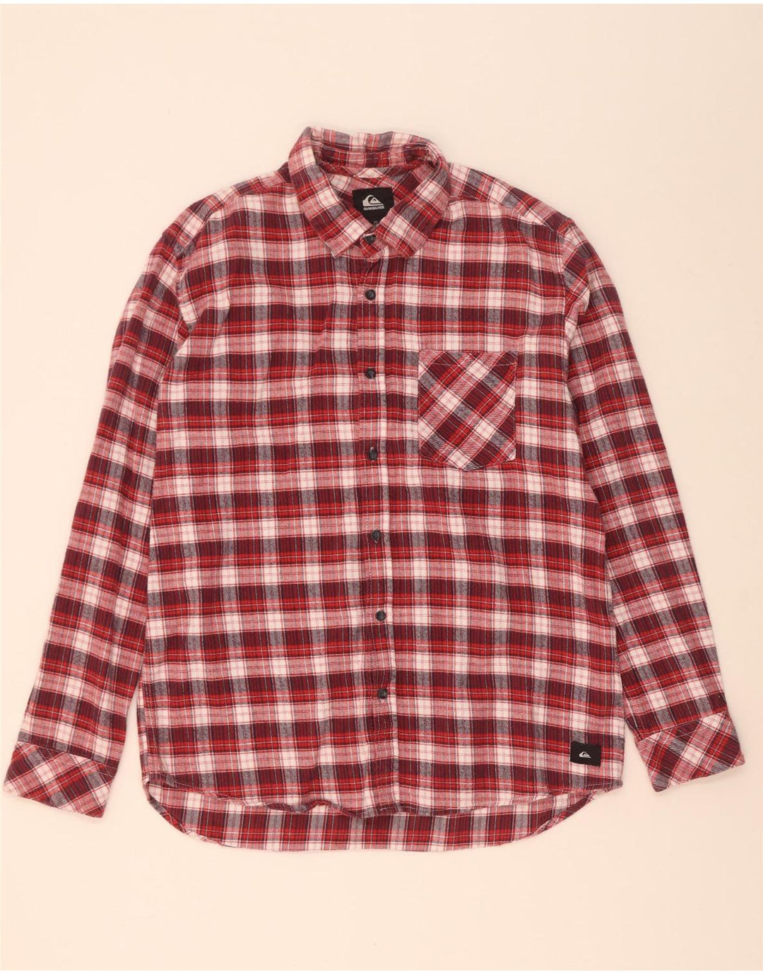 Camisa masculina de flanela Quiksilver Regular Fit grande algodão xadrez vermelho