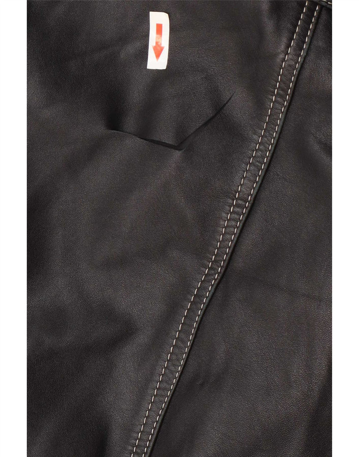 Jaqueta de couro masculina vintage UK 40 grande preta
