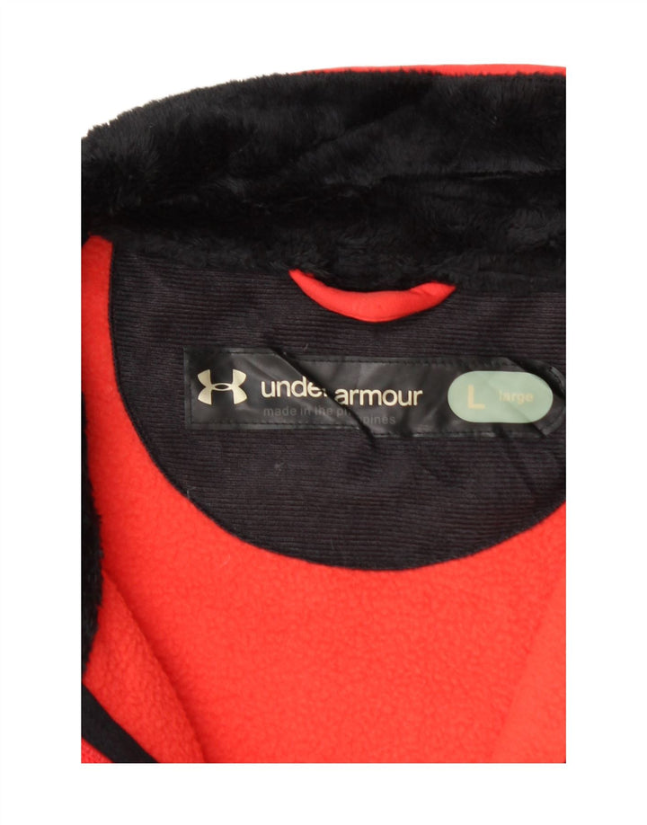 Under ARMOR Jaqueta masculina de agasalho grande poliéster geométrico vermelho