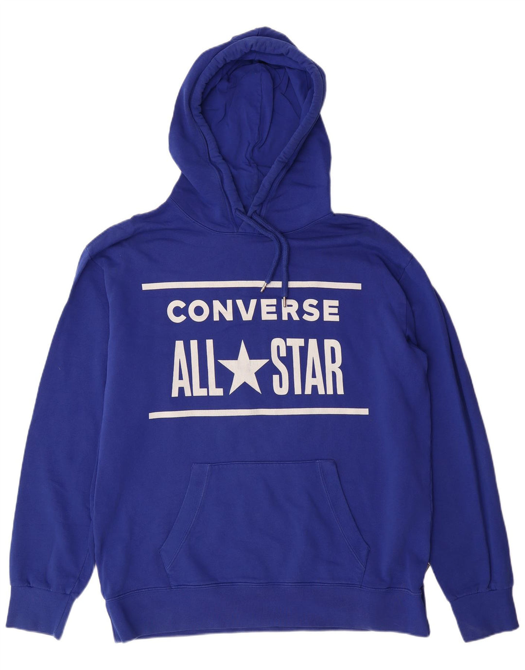 Suéter com capuz gráfico masculino CONVERSE grande algodão azul