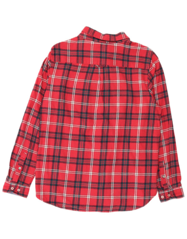 Camisa feminina de flanela com ajuste relaxado da Crew Clothing Reino Unido 12 xadrez vermelho médio