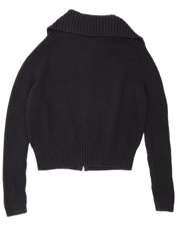 Suéter cardigã feminino com zíper completo Marks & Spencer Reino Unido 14 grande azul marinho