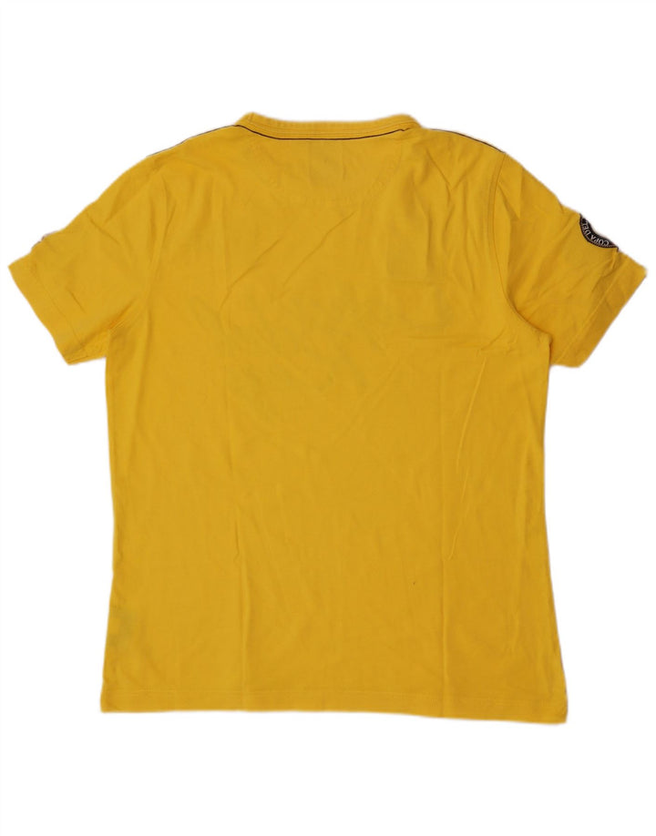 Camiseta masculina gráfica Gaastra Top grande de algodão amarelo