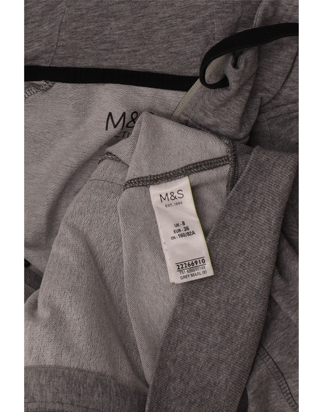Suéter feminino Marks & Spencer com capuz e zíper Reino Unido 8 pequeno cinza manchado