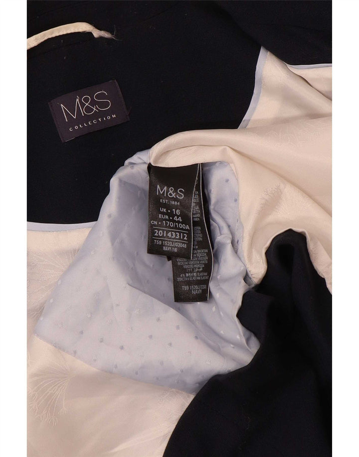 Jaqueta blazer feminina Marks & Spencer com 1 botão Reino Unido 16 grande azul marinho