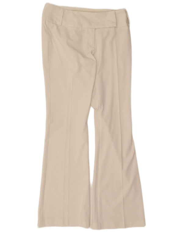 Calça feminina Sisley Flare casual IT 44 médio W30 L32 poliéster branco