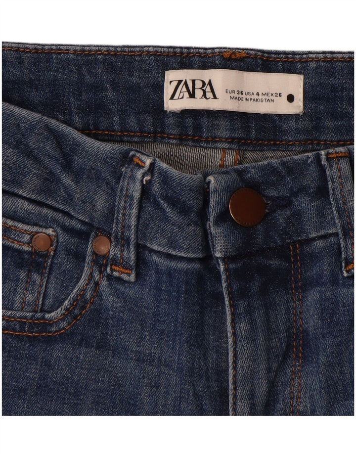Calça jeans feminina Zara Bootcut EU 36 XS W26 L28 azul