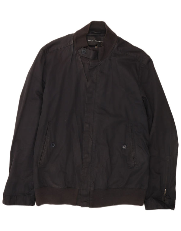 French Connection Mens Bomber Jacket UK 40 Large Navy Blue Cotton