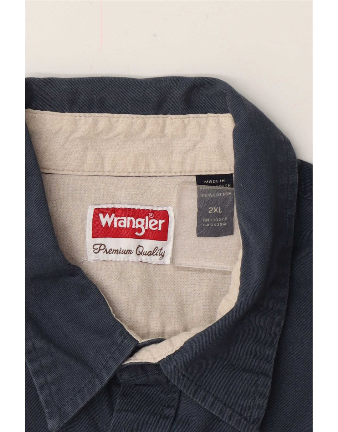 Camisa masculina Wrangler 2XL algodão azul marinho