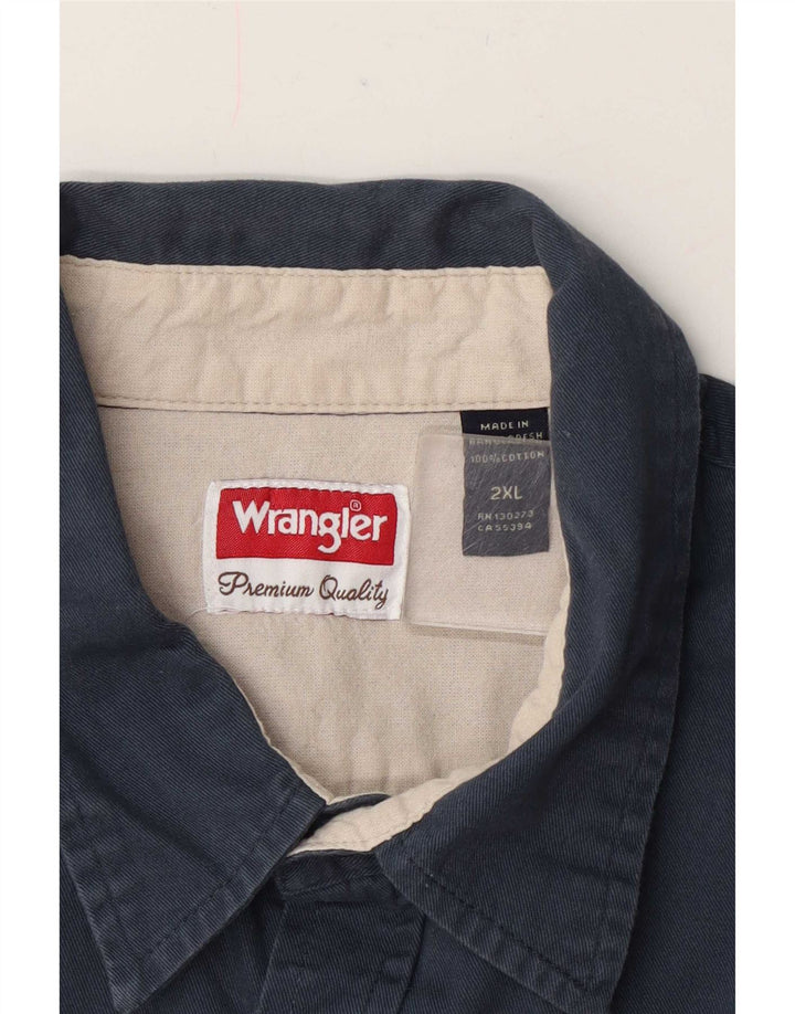 Camisa masculina Wrangler 2XL algodão azul marinho