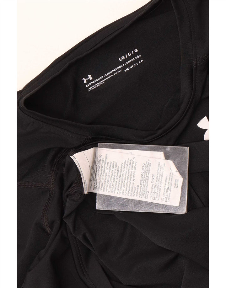 Under Armour Mens Heat Gear Top Manga Longa Grande Poliéster Preto