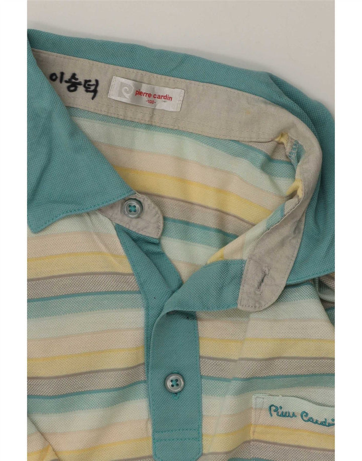 Camisa polo masculina de rugby Pierre Cardin média listrada multicolorida