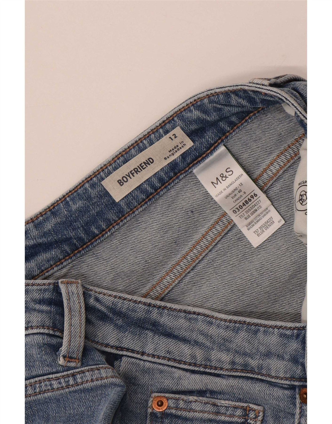 Shorts jeans feminino Marks & Spencer Boyfriend UK 12 médio W30 azul